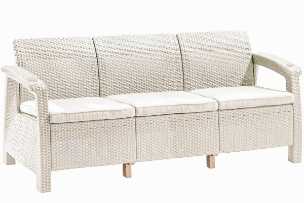 Трёхместный диван  Yalta Sofa 3 Seat белый купить в Усолье-Сибирском