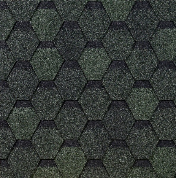 Гибкая черепица EURASIA Docke, Коллекция ШЕСТИГРАННИК Зелёный купить в Усолье-Сибирском