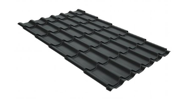 Металлочерепица классик GL 0,5 GreenCoat Pural Matt RR 23 темно-серый (RAL 7024 мокрый асфальт) купить в Усолье-Сибирском