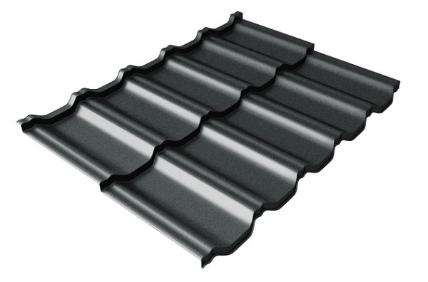 Металлочерепица модульная Квинта Uno Grand Line c 3D резом 0,5 GreenСoat Pural Matt RR2Н3 (RAL 7016 антрацитово-серый) купить в Усолье-Сибирском