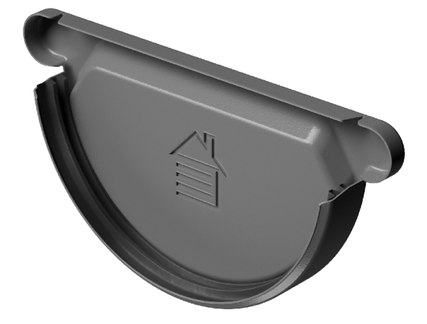 Заглушка желоба D125 Döcke STAL PREMIUM Графит, (RAL 7024) купить в Усолье-Сибирском
