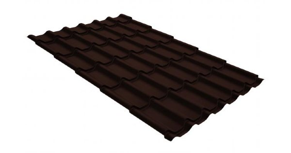 Металлочерепица классик GL 0,5 GreenCoat Pural RR 887 шоколадно-коричневый (RAL 8017 шоколад) купить в Усолье-Сибирском