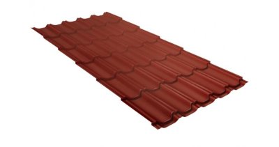 Металлочерепица квинта плюс GL 0,5 Velur20 RAL 8004 терракота