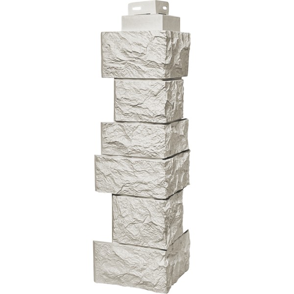 Цокольный сайдинг FineBer – Серия “Дикий камень”, Угол наружный, Жемчуг купить в Усолье-Сибирском