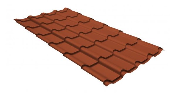 Металлочерепица камея GL 0,5 GreenCoat Pural RR 750 кирпично-красный (RAL 8004 терракота) купить в Усолье-Сибирском