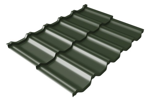 Металлочерепица модульная Квинта Uno Grand Line c 3D резом 0,5 GreenСoat Pural RR 11 темно-зеленый (RAL 6020 хромовая зелень) купить в Усолье-Сибирском