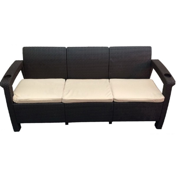 Трёхместный диван  Yalta Sofa 3 Seat венге купить в Усолье-Сибирском