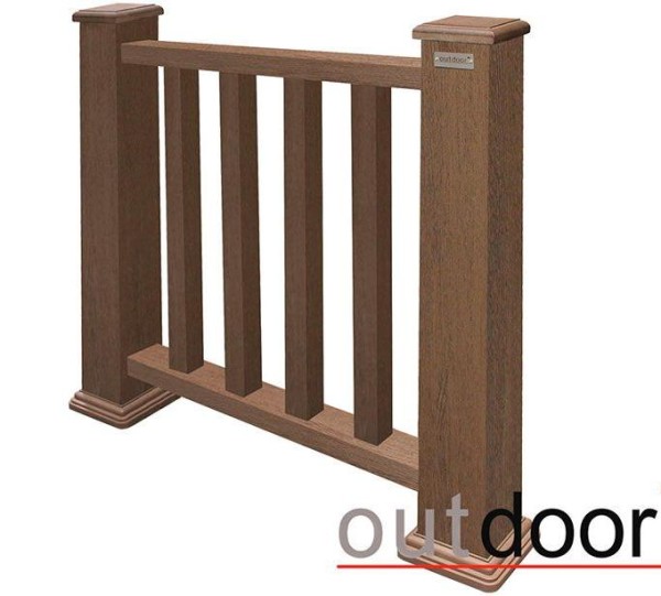 Ограждение из ДПК Outdoor Классик 3D STORM коричневый микс купить в Усолье-Сибирском