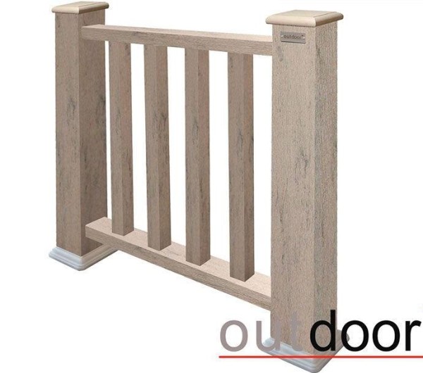 Ограждение из ДПК Outdoor Классик 3D STORM серый микс купить в Усолье-Сибирском