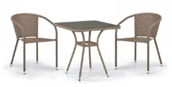 Комплект плетеной мебели AFINA из иск. ротанга T282BNT/Y137C-W56 Light Brown 2Pcs купить в Усолье-Сибирском