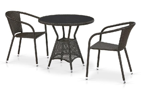 Комплект плетеной мебели AFINA из иск. ротанга T707ANS/Y137C-W53 Brown 2Pcs купить в Усолье-Сибирском
