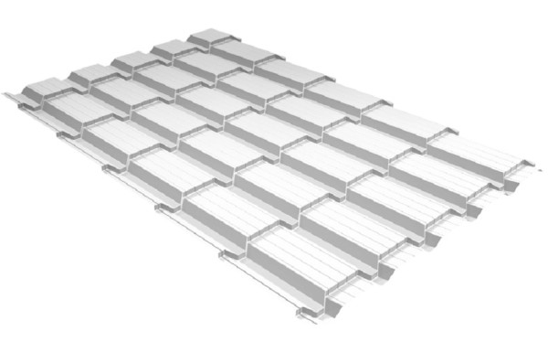 Металлочерепица GL квадро профи 0,5 Satin RAL 9003 сигнальный белый купить в Усолье-Сибирском