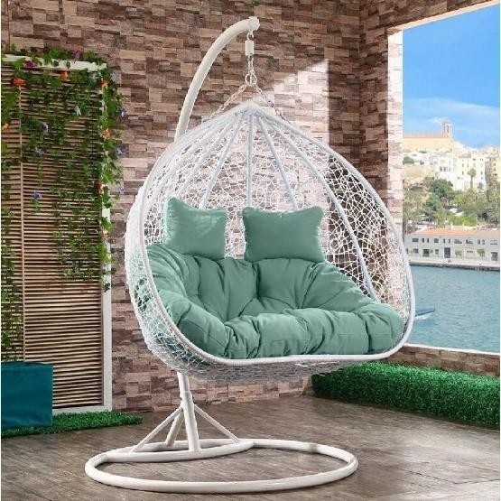 Кресло Подвесное из искусственного ротанга AFM-109A White/Green купить в Усолье-Сибирском