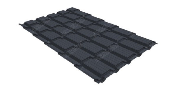 Металлочерепица GL квадро профи 0,5 Satin RAL 7024 мокрый асфальт купить в Усолье-Сибирском