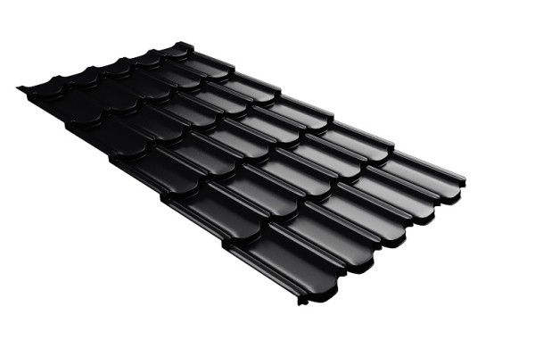 Металлочерепица квинта плюс с 3D резом 0,5 Satin RAL 9005 черный купить в Усолье-Сибирском