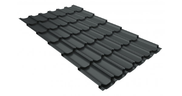Металлочерепица квинта плюс 0,5 GreenCoat Pural Matt RR 23 темно-серый (RAL 7024 мокрый асфальт) купить в Усолье-Сибирском
