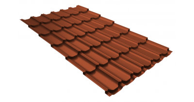 Металлочерепица квинта плюс 0,5 GreenCoat Pural Matt RR 750 кирпично-красный (RAL 8004 терракота)